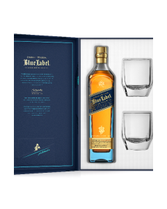 JOHNNIE WALKER BLUE W CRYSTAL GLASSES - 0237B