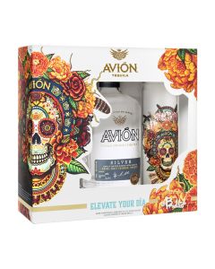 AVION SILVER 750ML W SUGAR SKULL GLASSES - 0386B