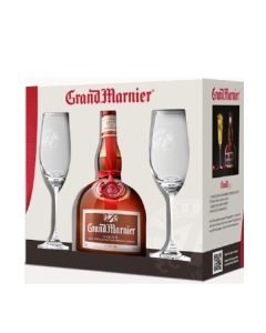 GRAND MARNIER GIFT WITH 2 GLASS FLUTES - 2102B