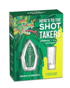 HORNITOS PLATA TEQUILA GIFT SET - 2 SHOT GLASSES - 8728B